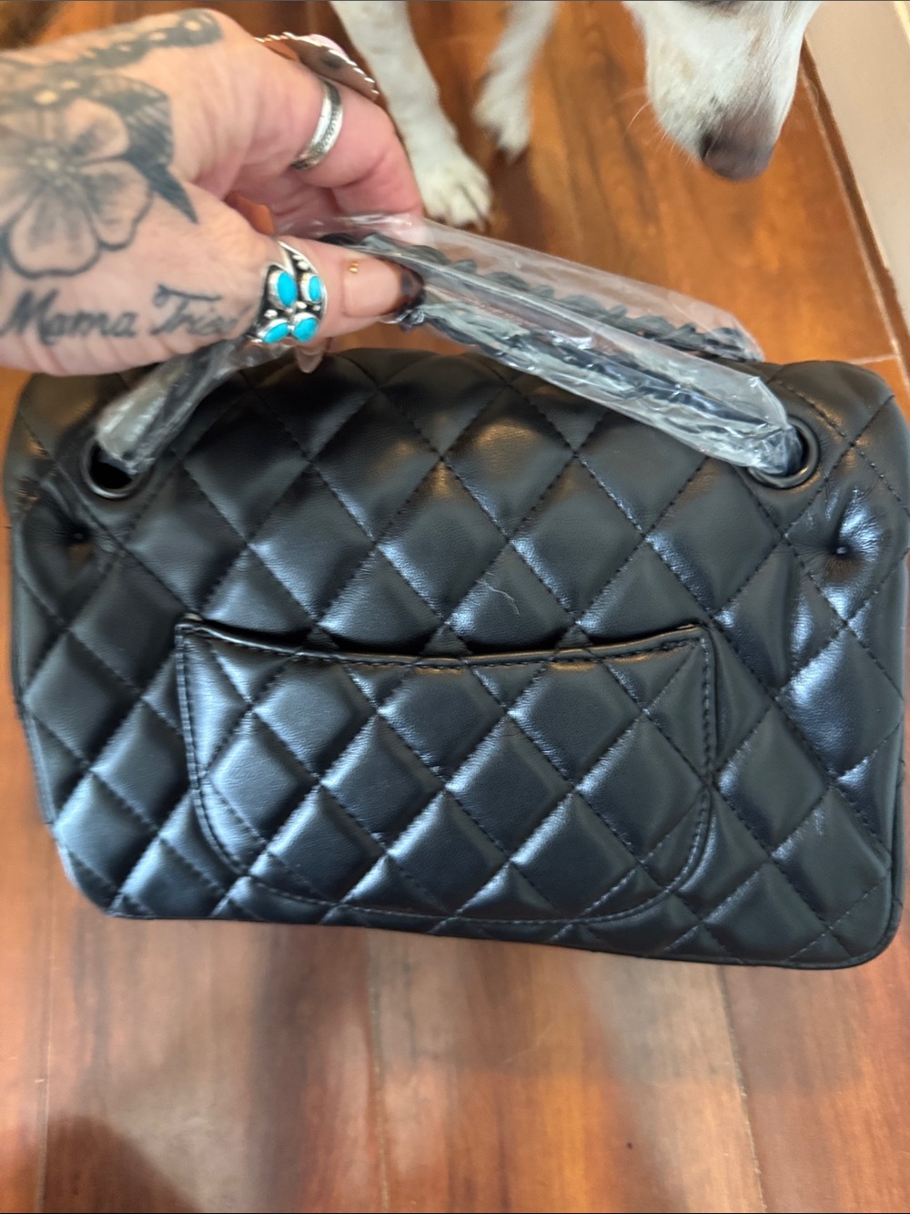 Copy Chanel Source Unknown Black Quilted Shoulder Bag with black Chain Detail - Picture 2 of 5